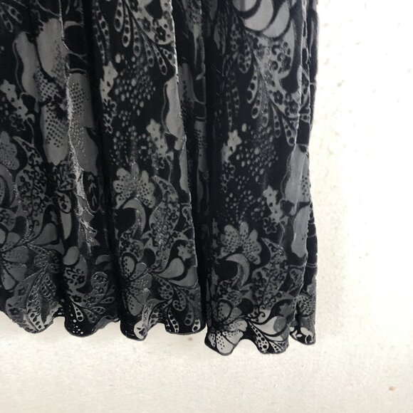 Vintage Lily Dress Womens Large Black Velvet Burnout Whimsigoth Halter Fairy - Picture 15 of 16